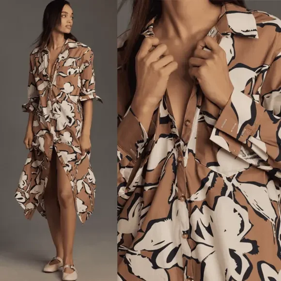 Anthropologie Maeve Button Down Shirt Dress - Picture 1 of 10